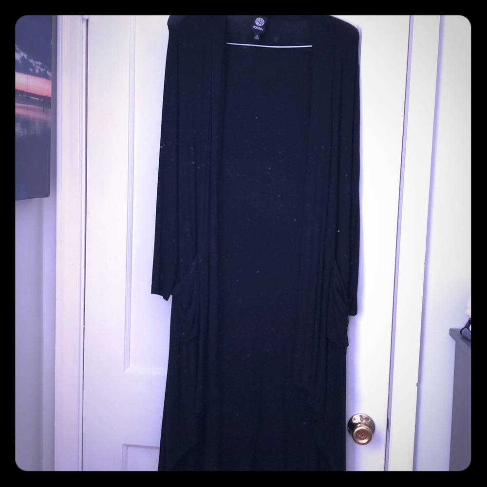 Long black cardigan